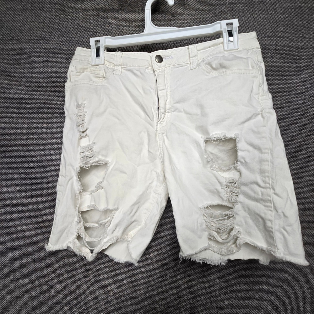 AP Blue Aphrodite White Distressed Denim Shorts Size L 30 Style 6801F Mens